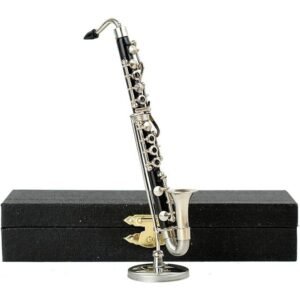 Miniature Bass Clarinet with Stand and Case Mini Musical Instrument