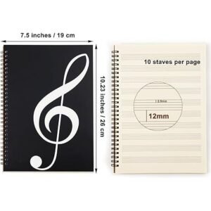 Blank Sheet Music Notebook, 160 Pages Composition Staff Paper Notebook